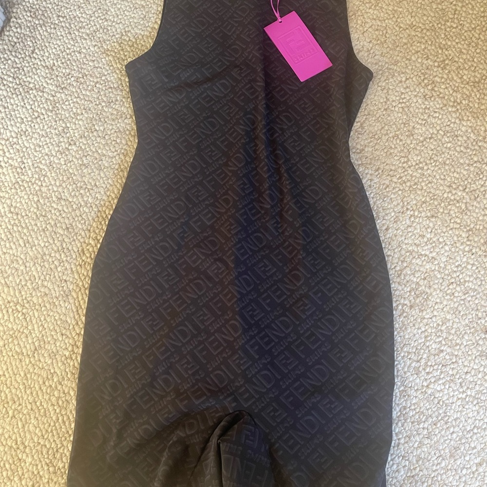 Skims x Fendi Sleeveless Mid Thigh bodysuit.